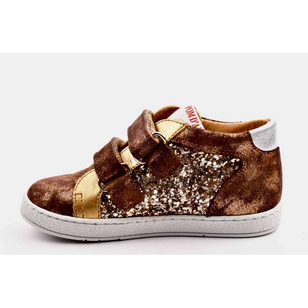 POMD’API Brown and Gold Kids Sneakers
